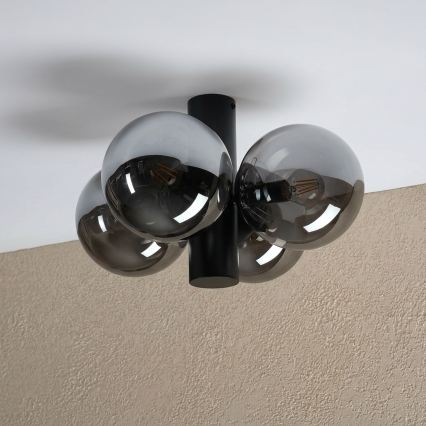 Plafonnier SFERIO 4xE14/5W/230V noir/noir fumé