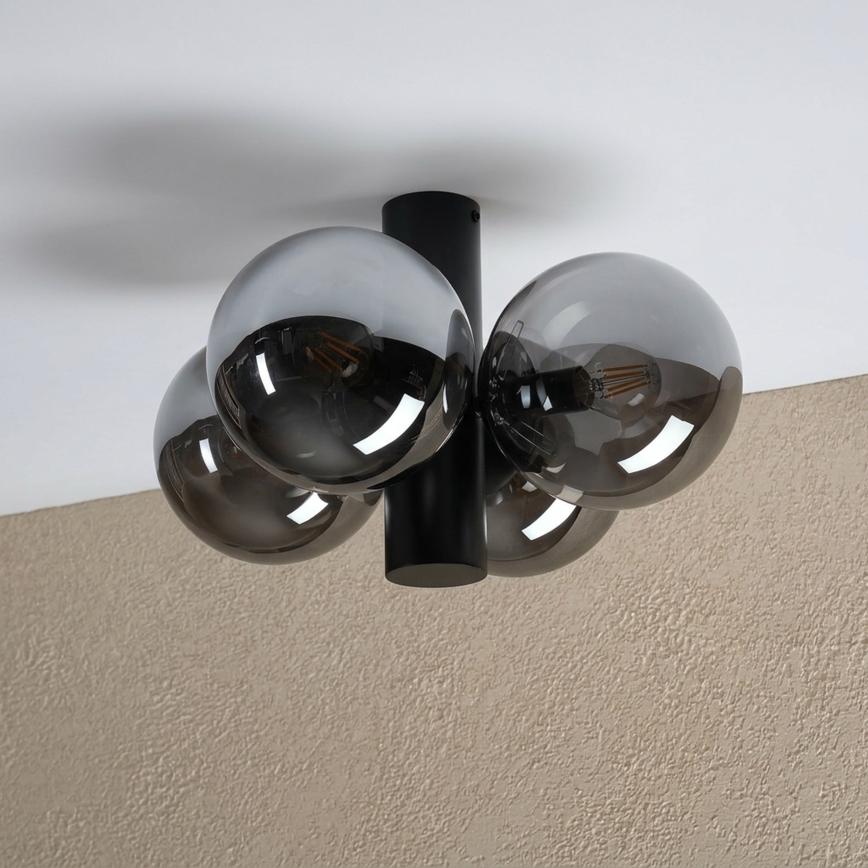 Plafonnier SFERIO 4xE14/5W/230V noir/noir fumé