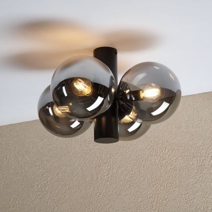Plafonnier SFERIO 4xE14/5W/230V noir/noir fumé
