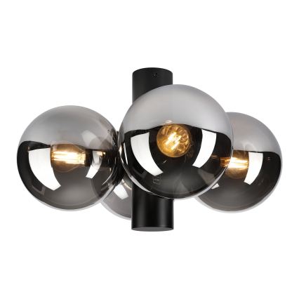 Plafonnier SFERIO 4xE14/5W/230V noir/noir fumé