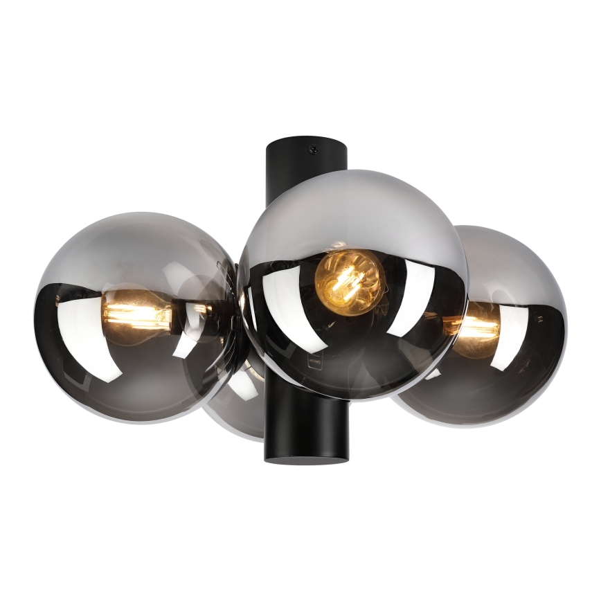 Plafonnier SFERIO 4xE14/5W/230V noir/noir fumé
