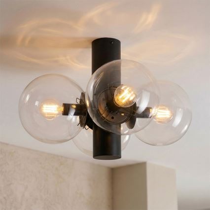 Plafonnier SFERIO 4xE14/5W/230V noir/transparent