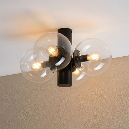 Plafonnier SFERIO 4xE14/5W/230V noir/transparent