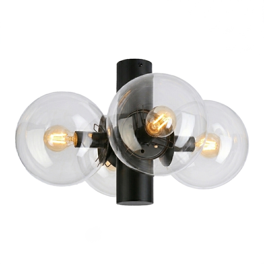 Plafonnier SFERIO 4xE14/5W/230V noir/transparent