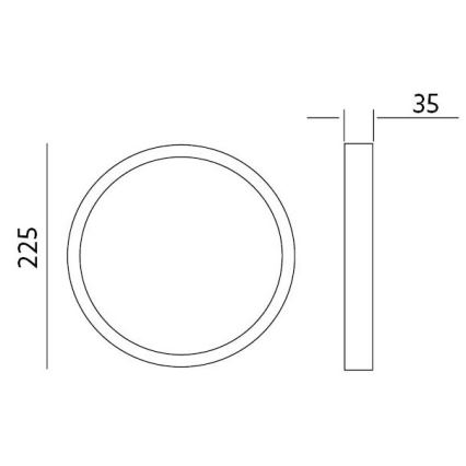 Plafonnier SIGARO CIRCLE LED/24W/230V 4000K IP40