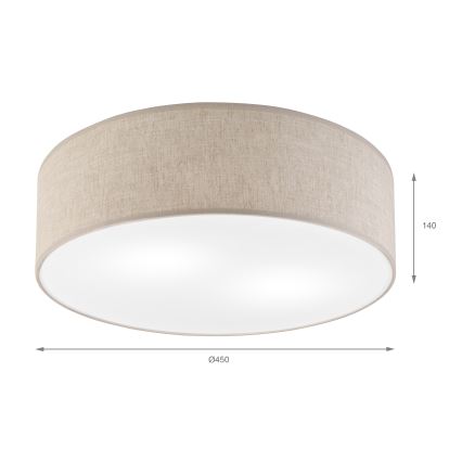 Plafonnier SIRJA 2xE27/15W/230V Ø 45 cm beige