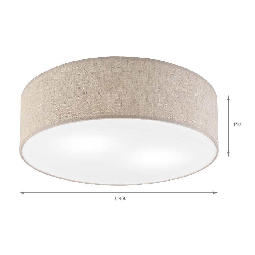 Plafonnier SIRJA 2xE27/15W/230V Ø 45 cm beige
