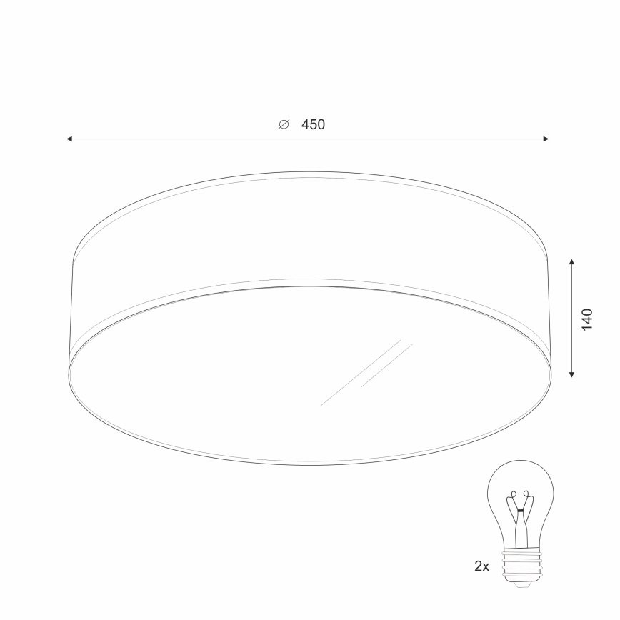 Plafonnier SIRJA 2xE27/15W/230V Ø 45 cm crème