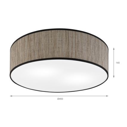 Plafonnier SIRJA 2xE27/15W/230V Ø 45 cm marron