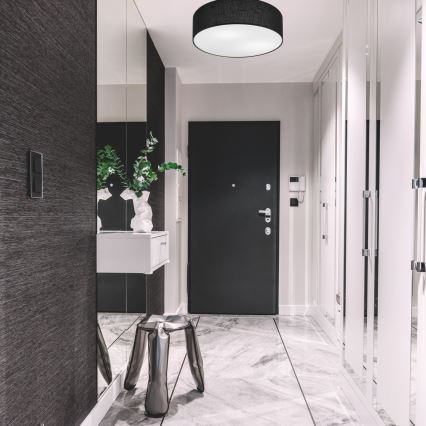 Plafonnier SIRJA 2xE27/15W/230V Ø 45 cm noir
