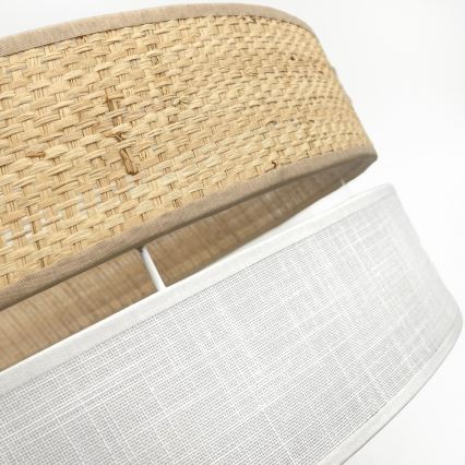 Plafonnier SIRJA BOHO 2xE27/15W/230V, Ø 45 cm, beige/blanc