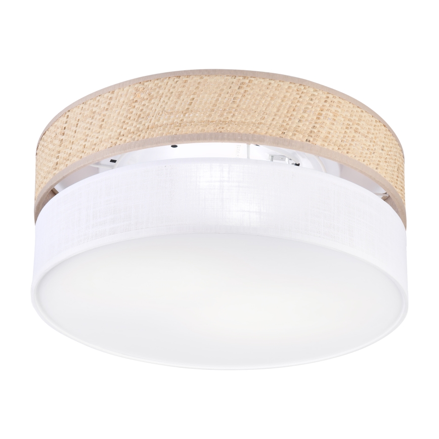 Plafonnier SIRJA DOUBLE BOHO 2xE14/15W/230V Ø 35 cm beige/blanc