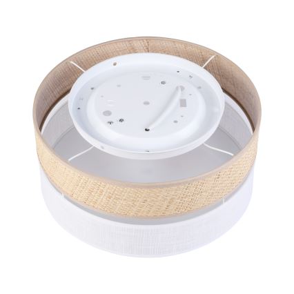 Plafonnier SIRJA DOUBLE BOHO 2xE14/15W/230V Ø 35 cm beige/blanc