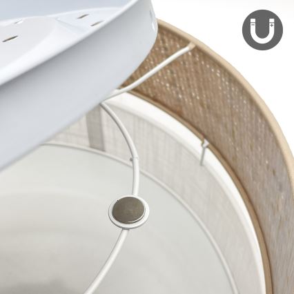 Plafonnier SIRJA DOUBLE BOHO 2xE14/15W/230V Ø 35 cm beige/blanc