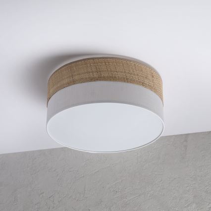 Plafonnier SIRJA DOUBLE BOHO 2xE14/15W/230V Ø 35 cm beige/blanc