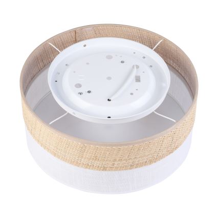 Plafonnier SIRJA DOUBLE BOHO 2xE14/15W/230V Ø 35 cm beige/blanc