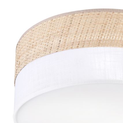 Plafonnier SIRJA DOUBLE BOHO 2xE14/15W/230V Ø 35 cm beige/blanc