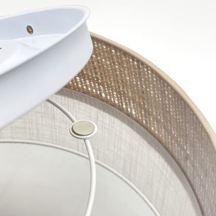 Plafonnier SIRJA DOUBLE BOHO 2xE14/15W/230V Ø 35 cm beige/blanc