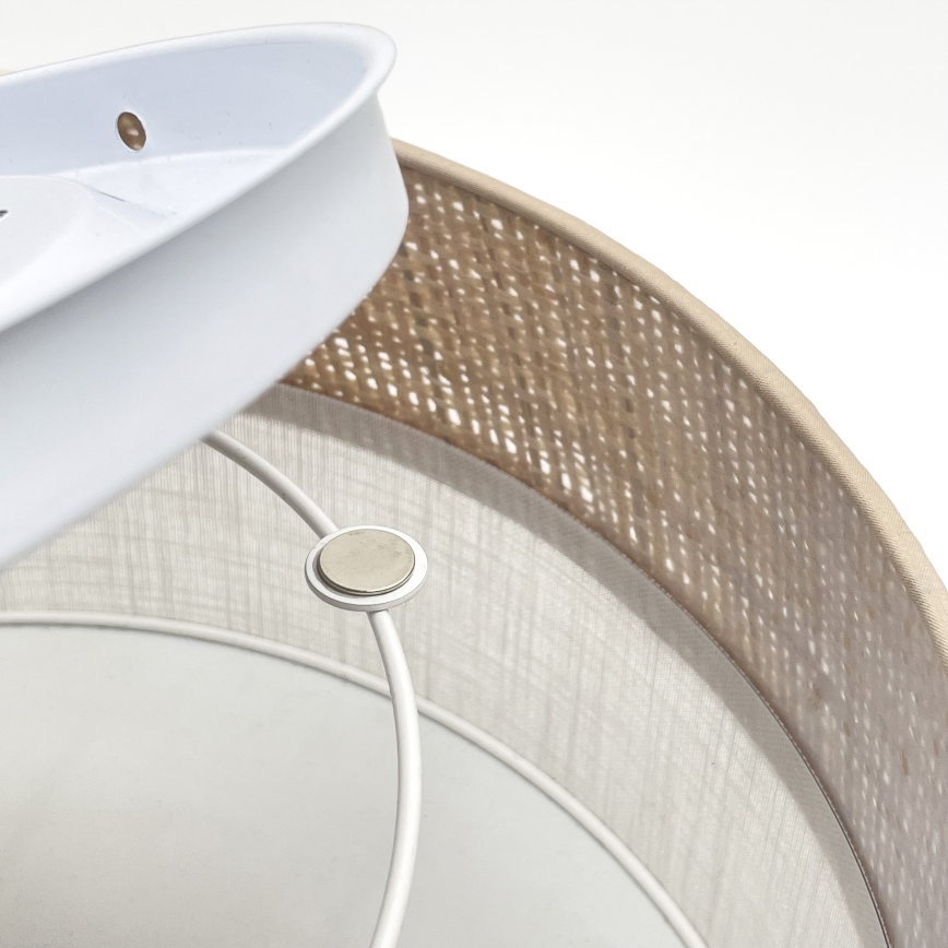 Plafonnier SIRJA DOUBLE BOHO 2xE14/15W/230V Ø 35 cm beige/blanc