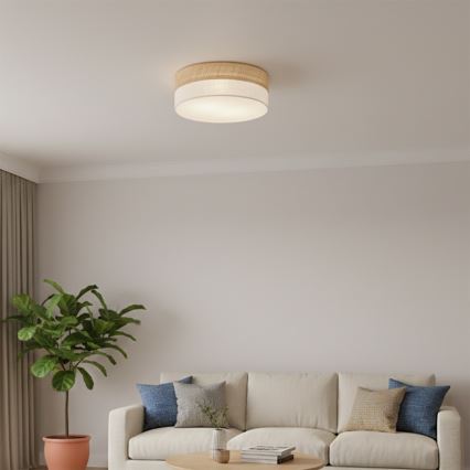 Plafonnier SIRJA DOUBLE BOHO 2xE14/15W/230V Ø 35 cm beige/crème