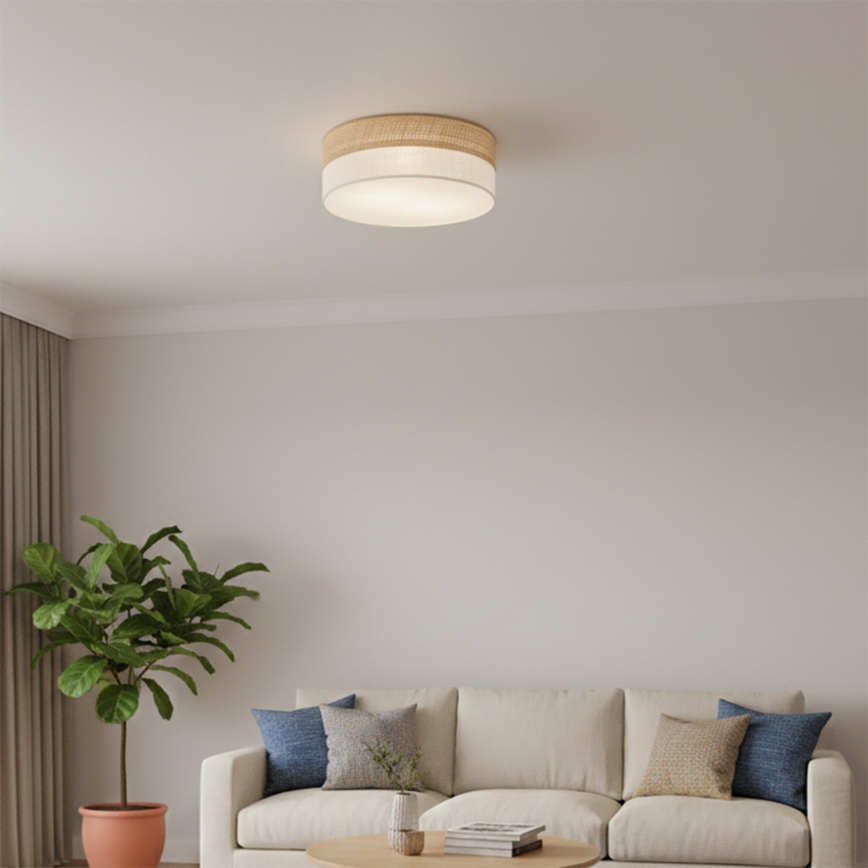 Plafonnier SIRJA DOUBLE BOHO 2xE14/15W/230V Ø 35 cm beige/crème