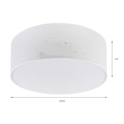 Plafonnier SIRJA PLISADO 2xE27/15W/230V Ø 35 cm blanc
