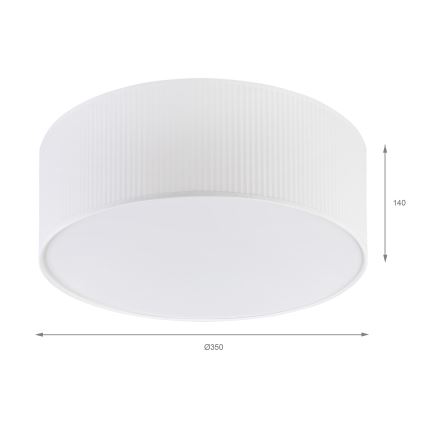 Plafonnier SIRJA PLISADO 2xE27/15W/230V Ø 35 cm blanc