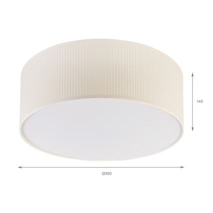 Plafonnier SIRJA PLISADO 2xE27/15W/230V Ø 35 cm crème