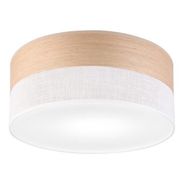 Plafonnier SIRJA WOOD 1xE27/15W/230V d. 35 cm blanc/chêne