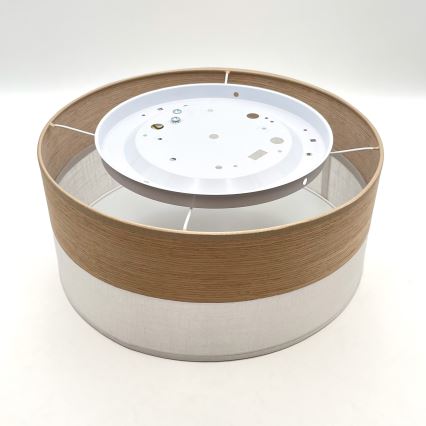 Plafonnier SIRJA WOOD 1xE27/15W/230V d. 35 cm blanc/chêne