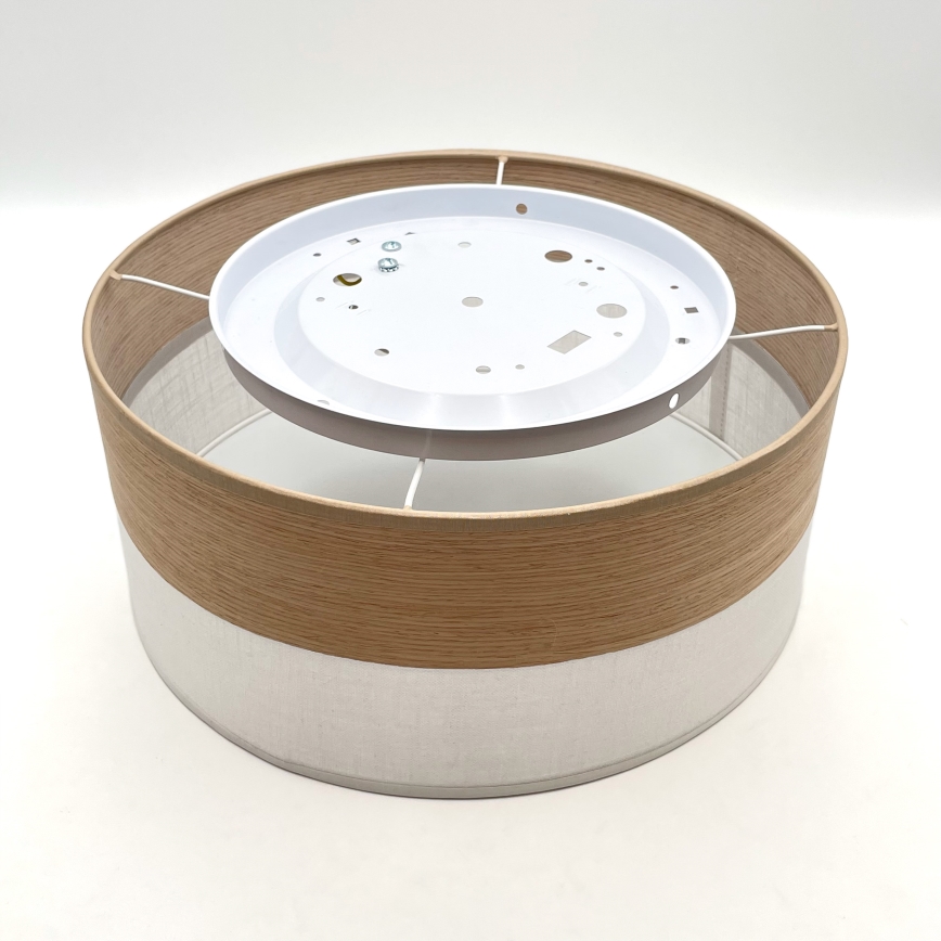 Plafonnier SIRJA WOOD 1xE27/15W/230V d. 35 cm blanc/chêne