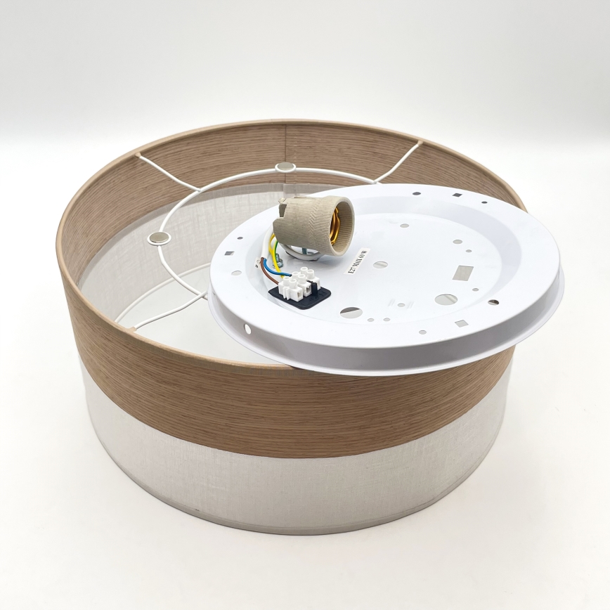 Plafonnier SIRJA WOOD 1xE27/15W/230V d. 35 cm blanc/chêne