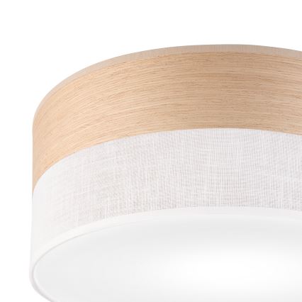 Plafonnier SIRJA WOOD 1xE27/15W/230V d. 35 cm blanc/chêne