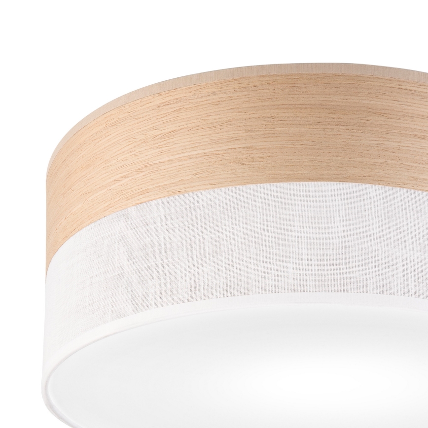 Plafonnier SIRJA WOOD 1xE27/15W/230V d. 35 cm blanc/chêne