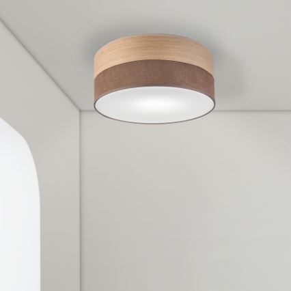 Plafonnier SIRJA WOOD 1xE27/15W/230V d. 35 cm marron/chêne