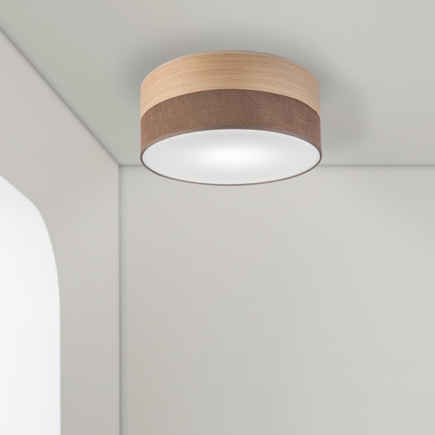 Plafonnier SIRJA WOOD 1xE27/15W/230V d. 35 cm marron/chêne