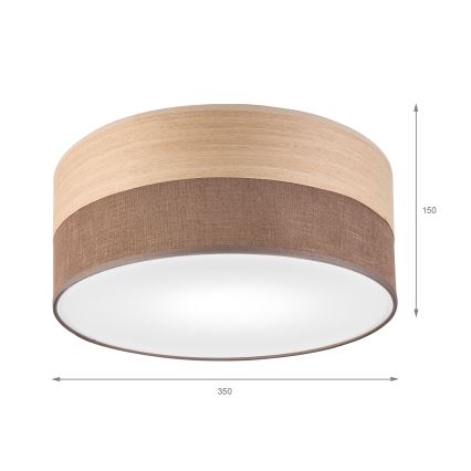 Plafonnier SIRJA WOOD 1xE27/15W/230V d. 35 cm marron/chêne