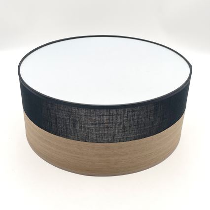 Plafonnier SIRJA WOOD 1xE27/15W/230V d. 35 cm noir/chêne
