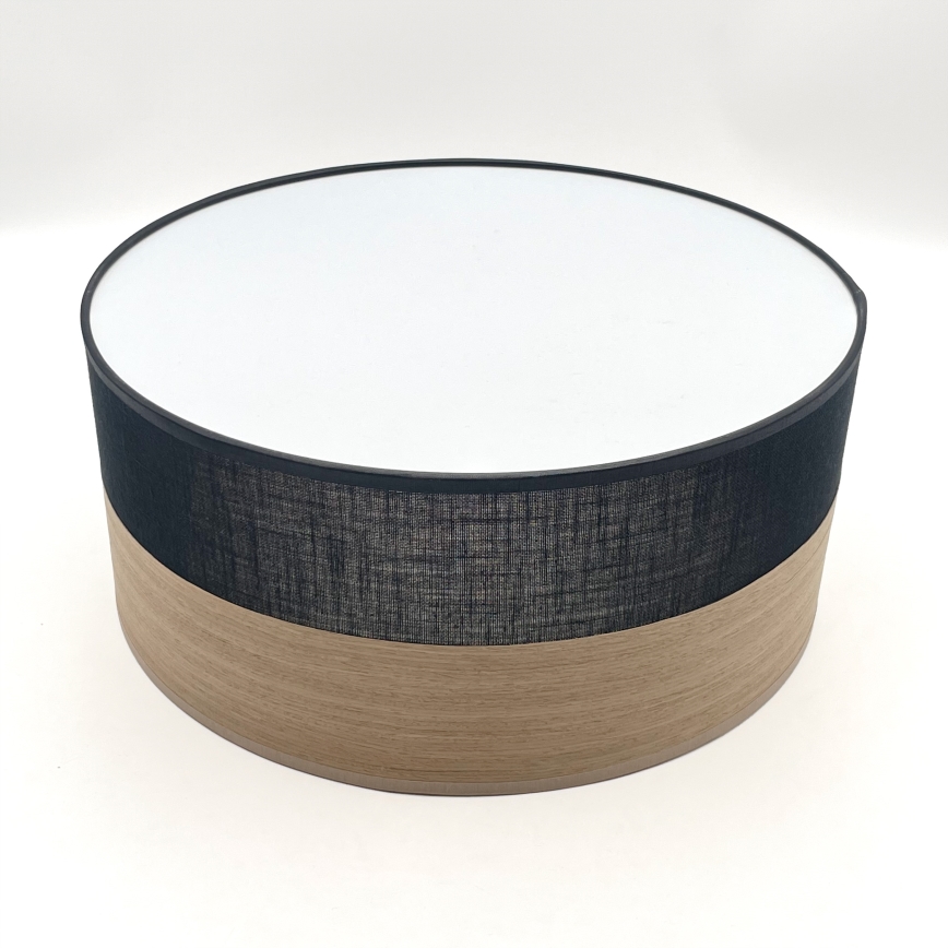 Plafonnier SIRJA WOOD 1xE27/15W/230V d. 35 cm noir/chêne