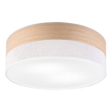Plafonnier SIRJA WOOD 2xE27/15W/230V d. 45 cm blanc/chêne