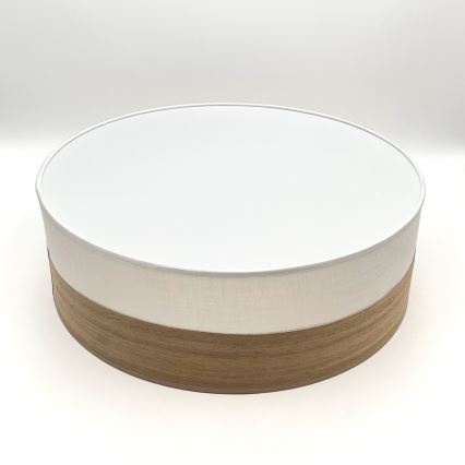 Plafonnier SIRJA WOOD 2xE27/15W/230V d. 45 cm blanc/chêne
