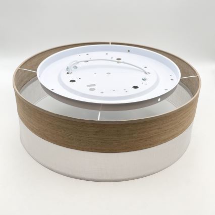 Plafonnier SIRJA WOOD 2xE27/15W/230V d. 45 cm blanc/chêne