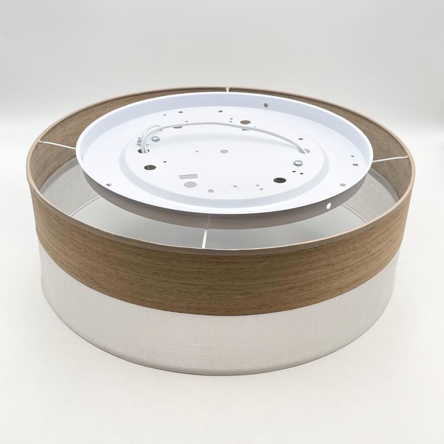 Plafonnier SIRJA WOOD 2xE27/15W/230V d. 45 cm blanc/chêne