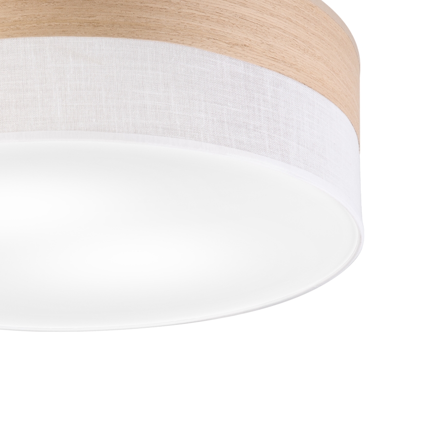 Plafonnier SIRJA WOOD 2xE27/15W/230V d. 45 cm blanc/chêne