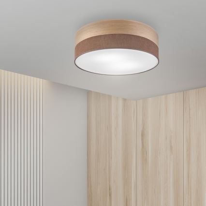 Plafonnier SIRJA WOOD 2xE27/15W/230V d. 45 cm marron/chêne