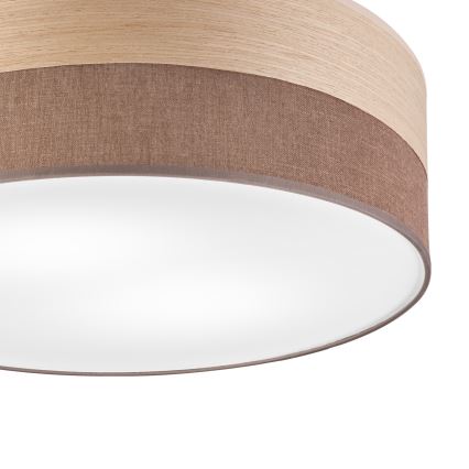 Plafonnier SIRJA WOOD 2xE27/15W/230V d. 45 cm marron/chêne