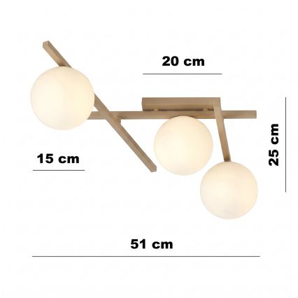 Plafonnier SMART 3xE14/10W/230V beige/blanc