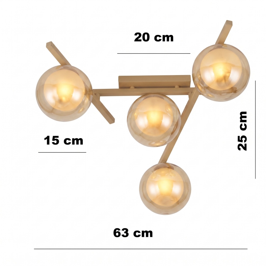 Plafonnier SMART 4xE14/10W/230V beige/beige fumé