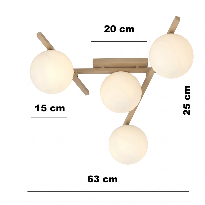 Plafonnier SMART 4xE14/10W/230V beige/blanc