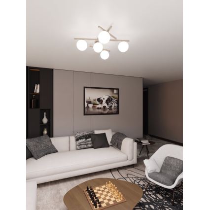 Plafonnier SMART 5xE14/10W/230V beige/blanc